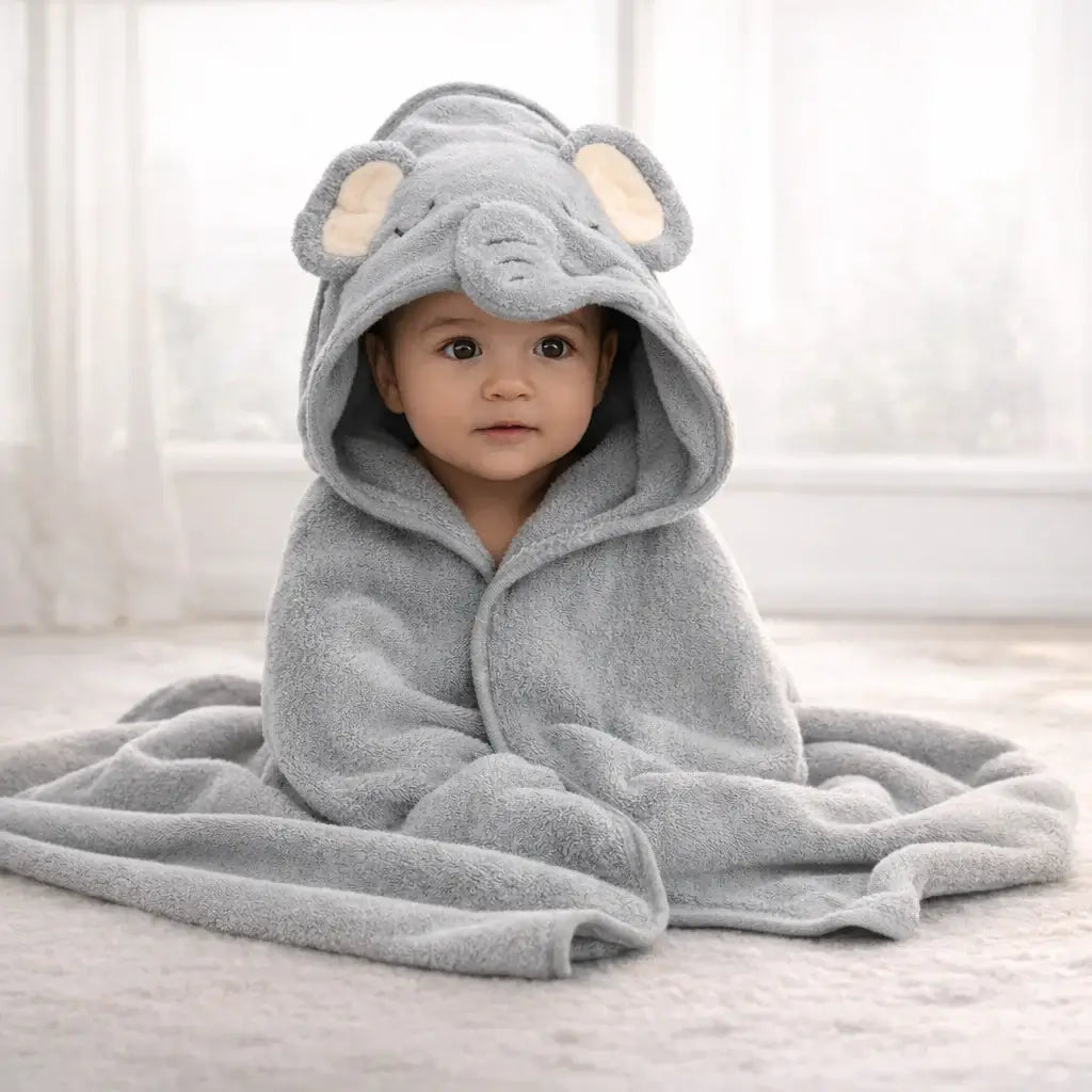  Hooded Baby Bath Towel – Grey
