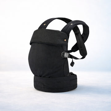 Little Carry - Black toddler carrier wrap with adjustable straps, front view