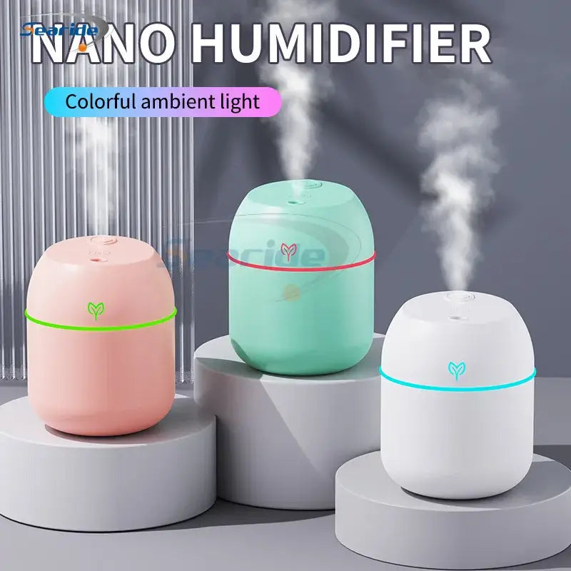 Mini USB Humidifier Diffuser – Compact Moisture & Calm Air Comfort with colorful ambient light