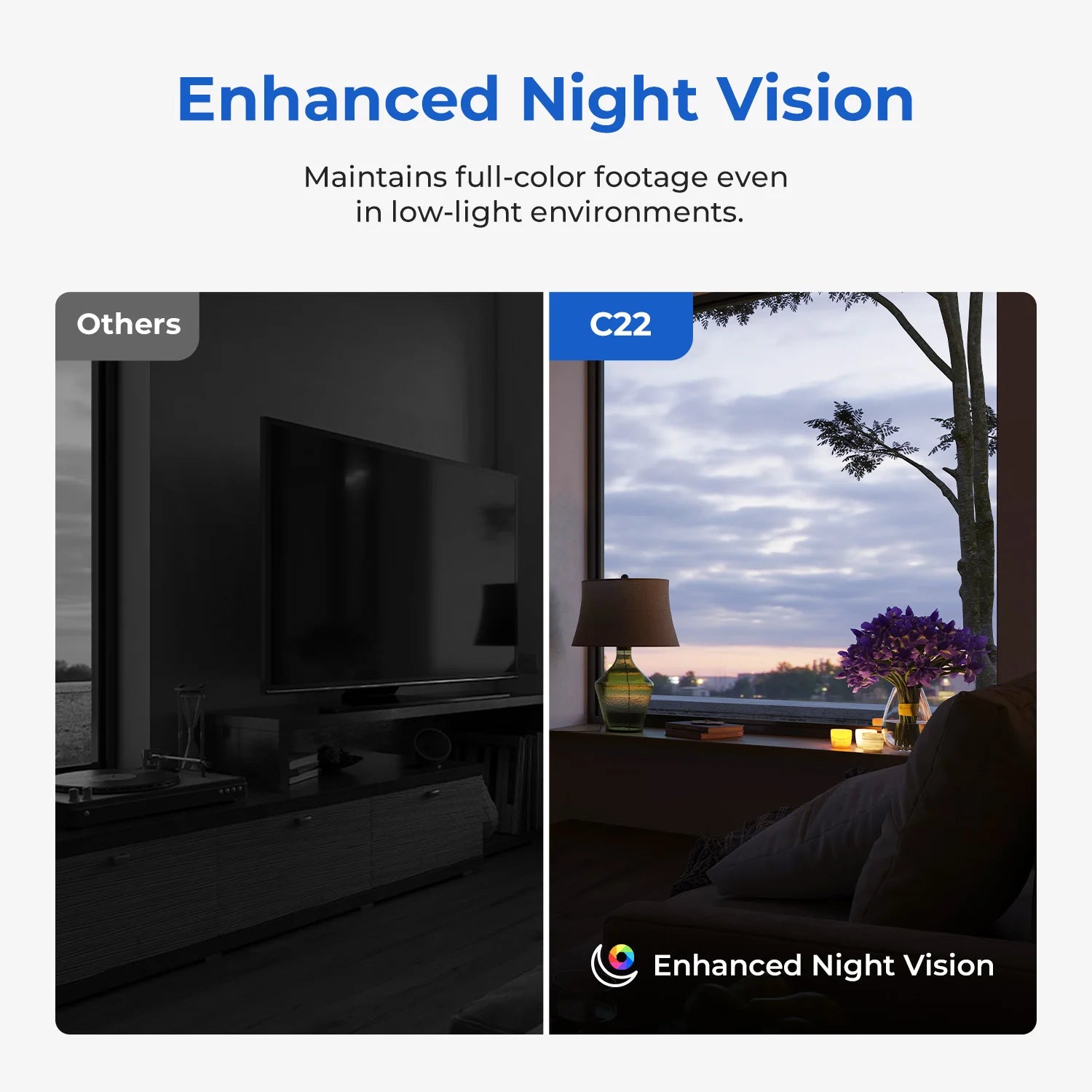 AI WiFi baby monitor night vision view in dark room