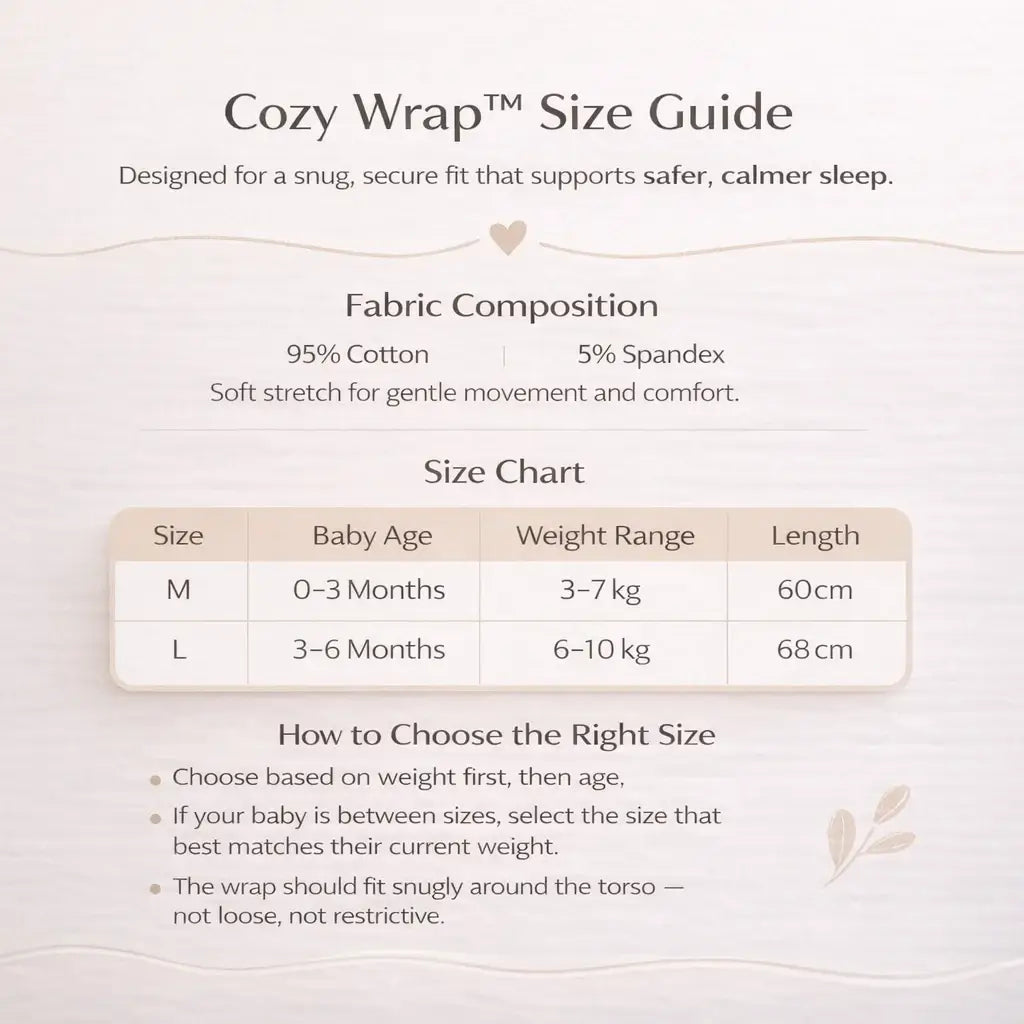 The Sleep Nest - Size Chart