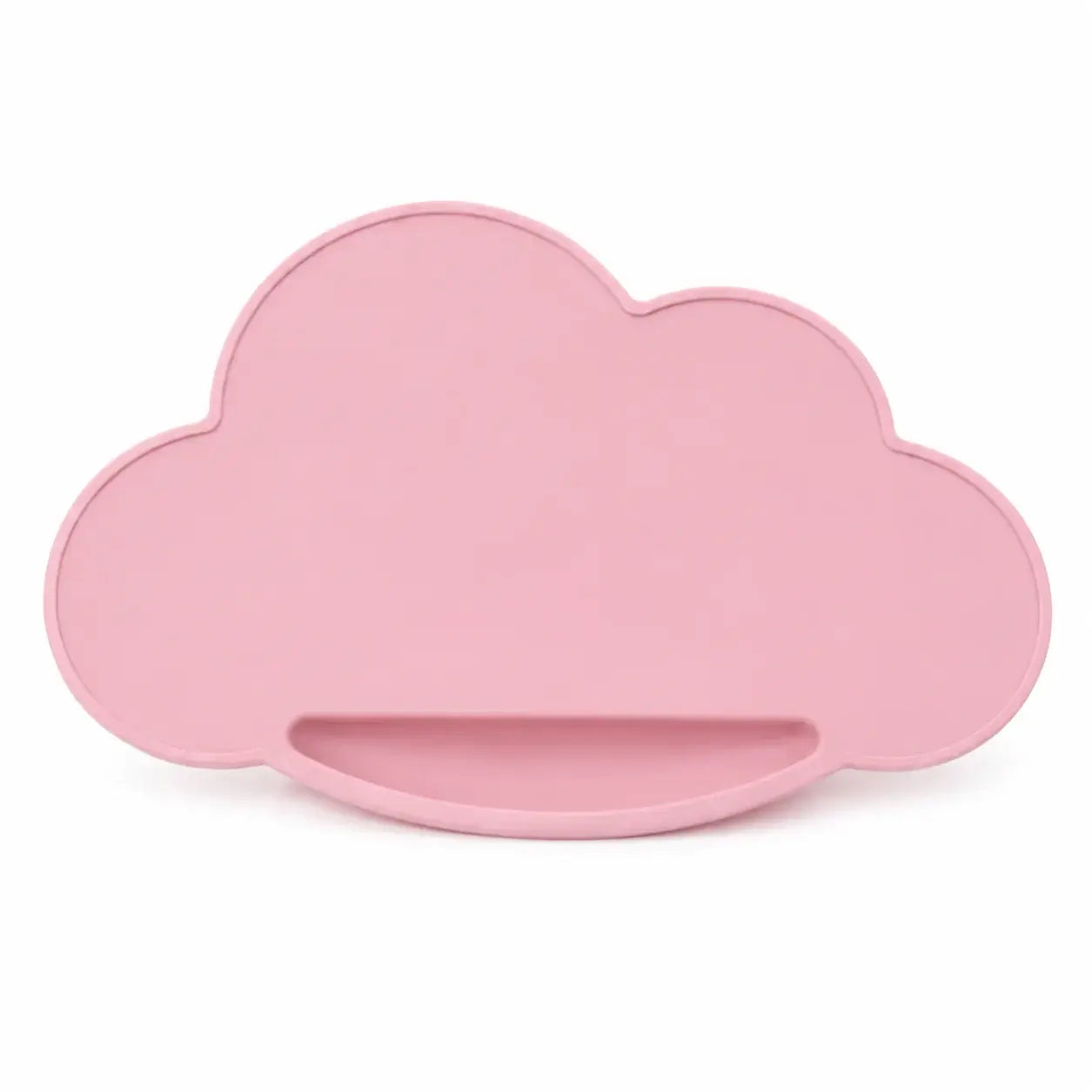 Pink cloud-shaped plate on a white background
