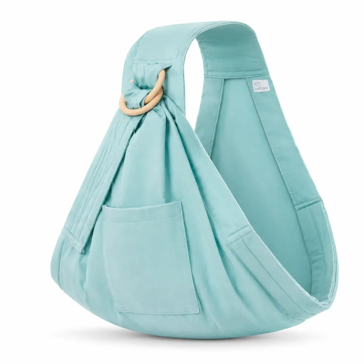 Embrace Wrap™ in soft turquoise, a secure baby wrap newborn sling for hands-free carrying and comfort.