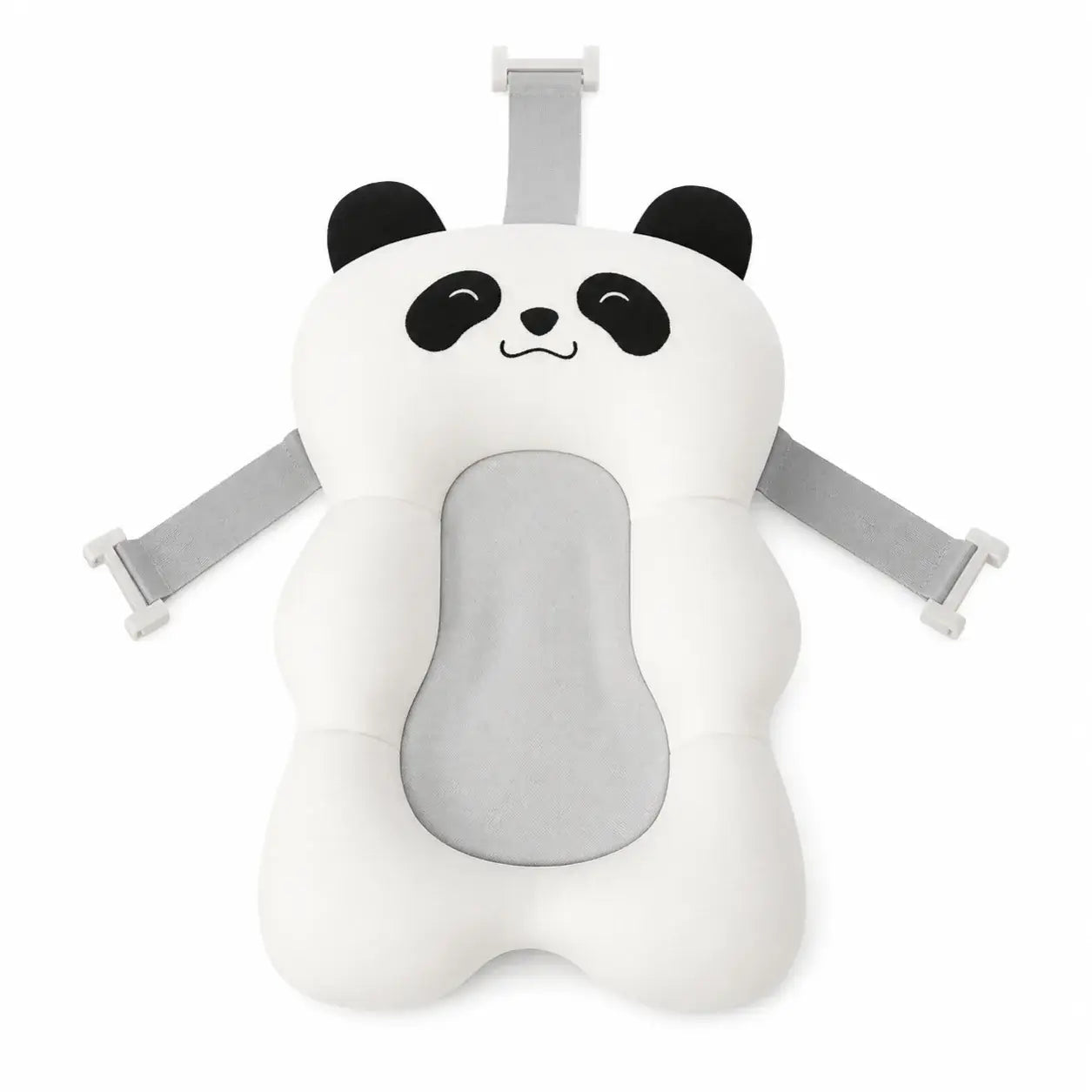 Panda-shaped product with straps on a white background